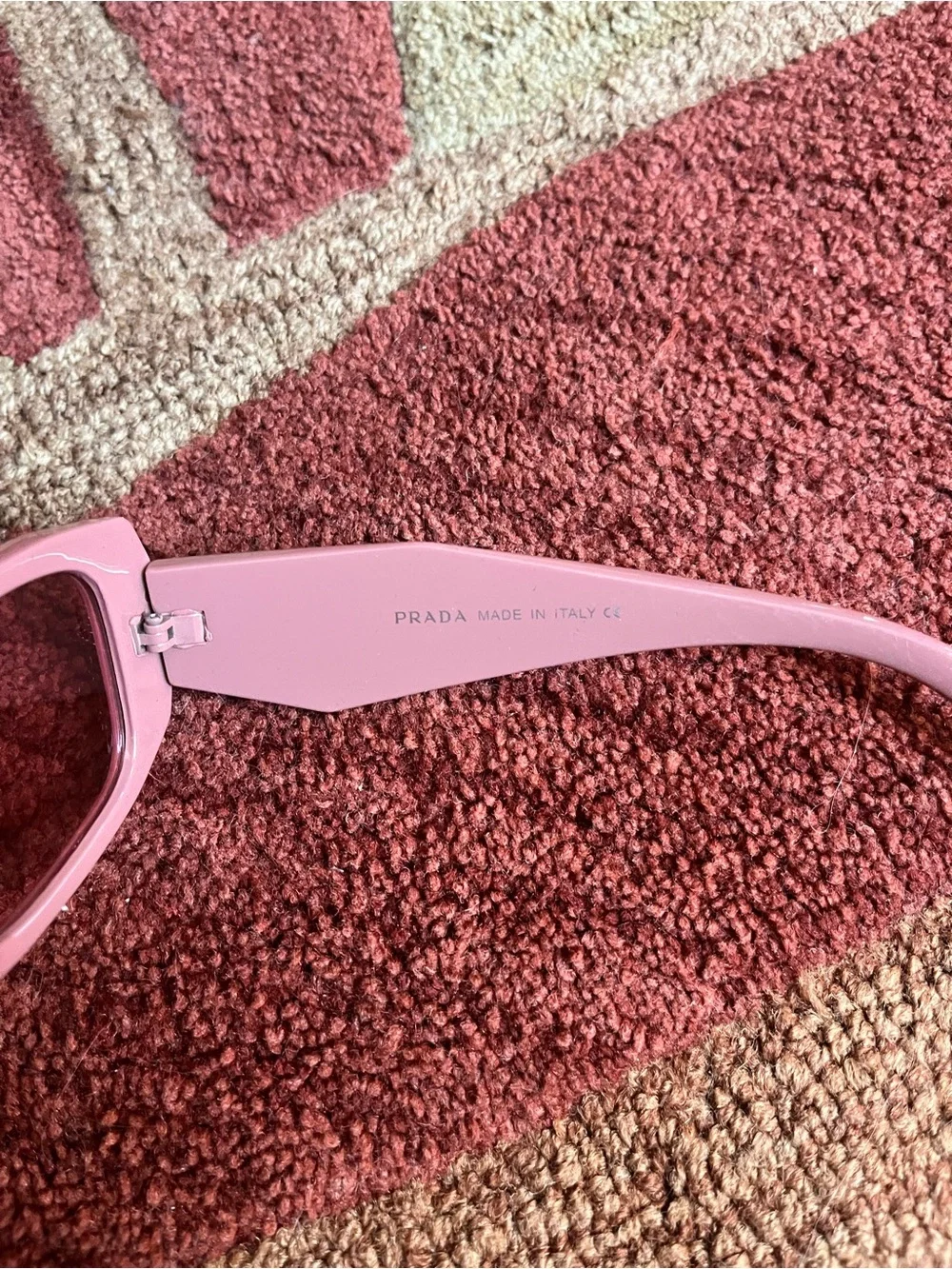 Prada Pink Rectangular Sunglasses